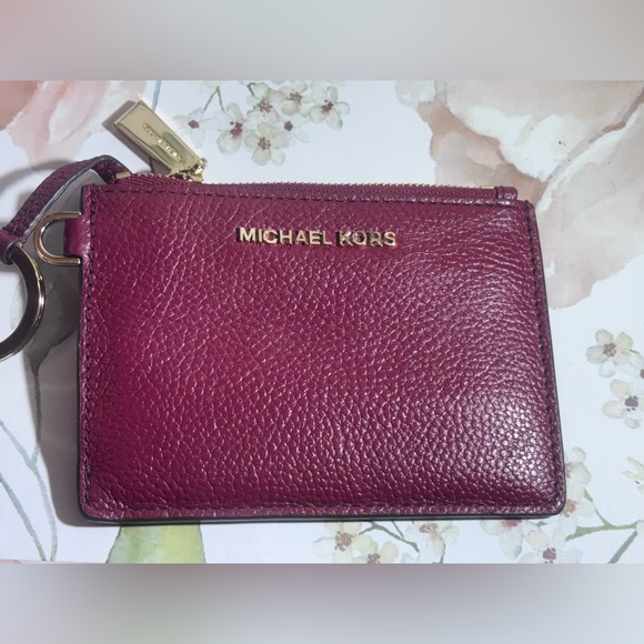 Michael Kors Burgundy Leather Wristlet - Picture 2 of 7